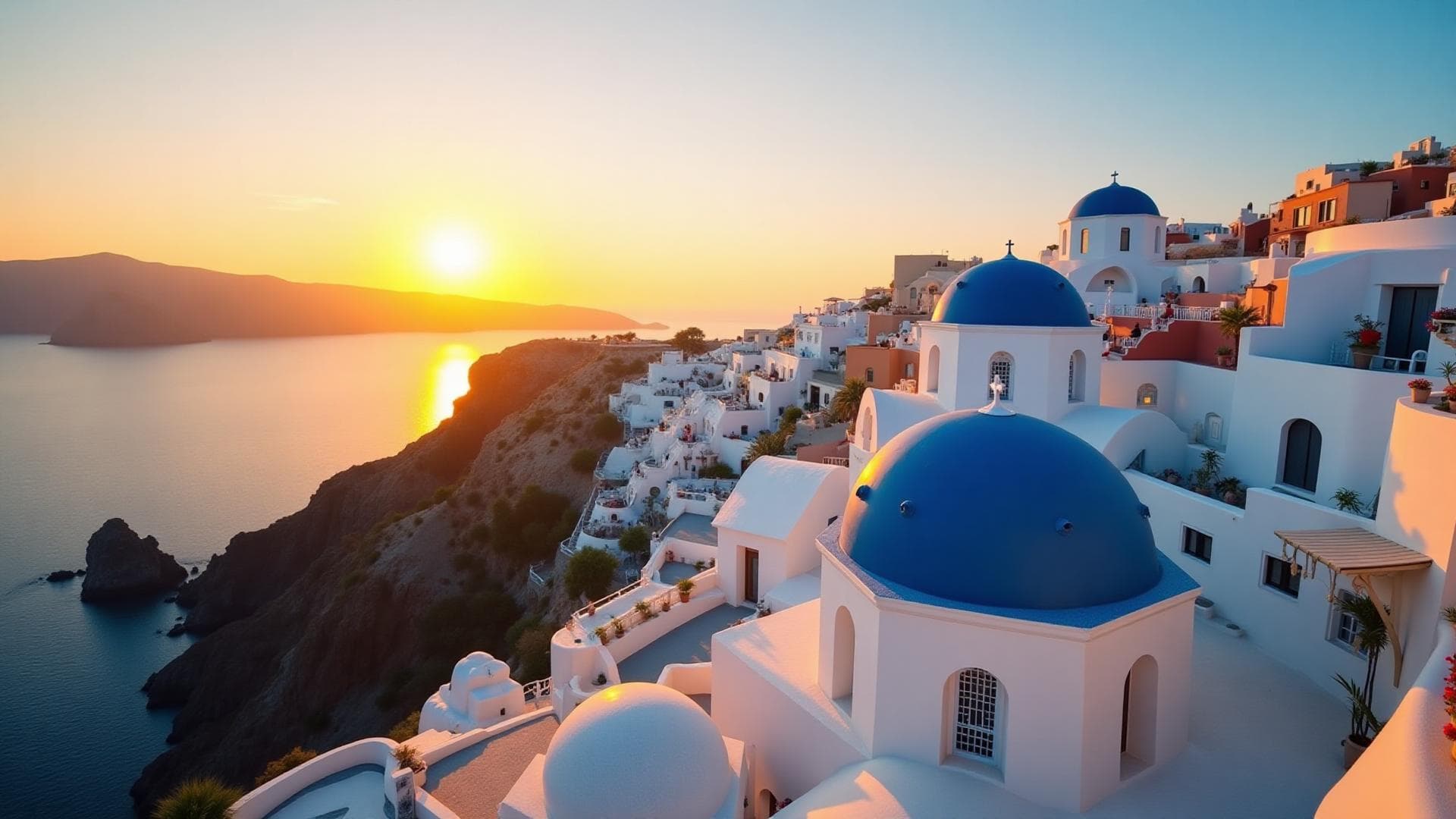 Beautiful Santorini sunset